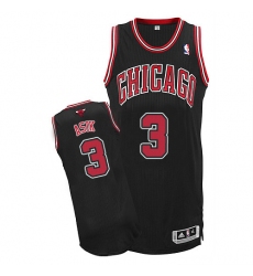 Men's Adidas Chicago Bulls #3 Omer Asik Authentic Black Alternate NBA Jersey