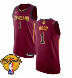 Men's Nike Cleveland Cavaliers #1 Rodney Hood Authentic Maroon 2018 NBA Finals Bound NBA Jersey - Icon Edition
