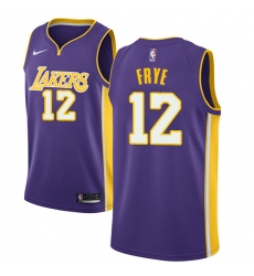 Men's Nike Los Angeles Lakers #12 Channing Frye Swingman Purple NBA Jersey - Statement Edition