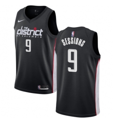 Men's Nike Washington Wizards #9 Ramon Sessions Swingman Black NBA Jersey - City Edition