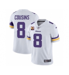Men's Minnesota Vikings 2022 #8 Kirk Cousins White With 4-Star C Patch Vapor Untouchable Limited Stitched NFL Jersey