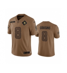 Men's Nike Minnesota Vikings #8 Kirk Cousins 2023 Brown Salute To Service Limited Football Stitched Jersey