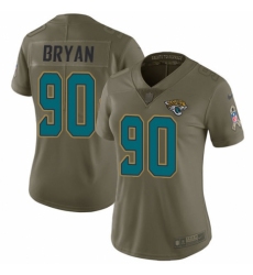 Women's Nike Jacksonville Jaguars #90 Taven Bryan Limited Olive 2017 Salute to Service NFL Jersey