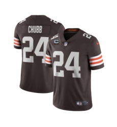 Men's Cleveland Browns 2022 #24 Nick Chubb Brown With 1-star C Patch Vapor Untouchable Limited NFL Stitched Jersey
