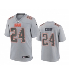 Men's Cleveland Browns #24 Nick Chubb Gray Atmosphere Fashion Stitched Game Jersey