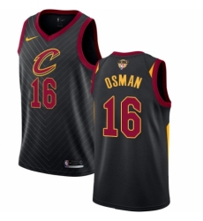 Men's Nike Cleveland Cavaliers #16 Cedi Osman Swingman Black 2018 NBA Finals Bound NBA Jersey Statement Edition