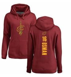 NBA Women's Nike Cleveland Cavaliers #16 Cedi Osman Maroon Backer Pullover Hoodie
