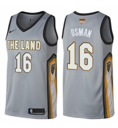 Women's Nike Cleveland Cavaliers #16 Cedi Osman Swingman Gray 2018 NBA Finals Bound NBA Jersey - City Edition