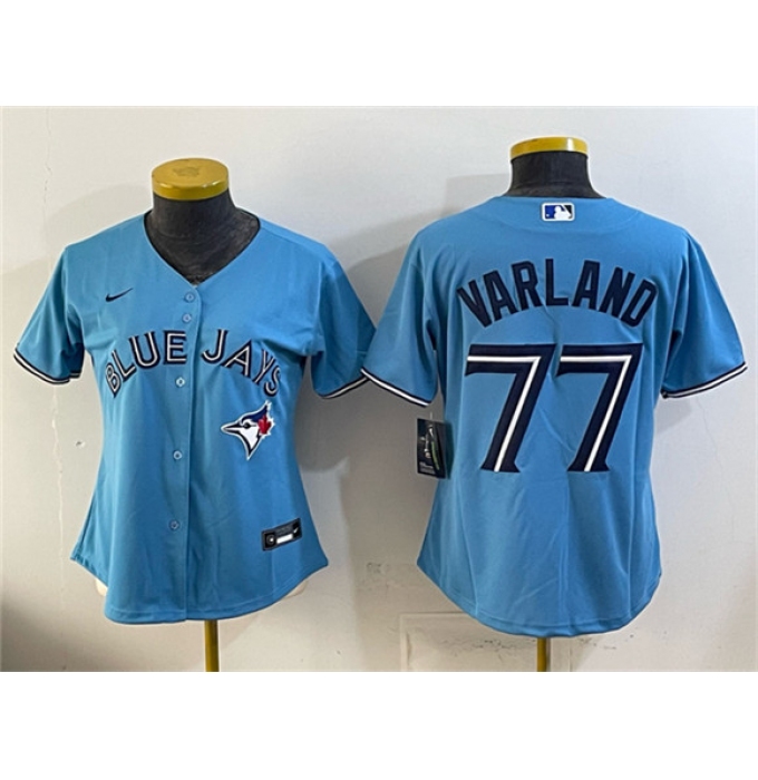 Women's Toronto Blue Jays #77 Louis Varland Blue Stitched Baseball Jersey(Run Small)