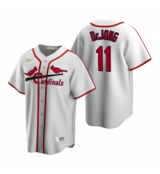 Men's Nike St. Louis Cardinals #11 Paul DeJong White Cooperstown Collection Home Stitched Baseball Jersey