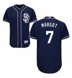 Men's Majestic San Diego Padres #7 Manuel Margot Navy Blue Alternate Flex Base Authentic Collection MLB Jersey