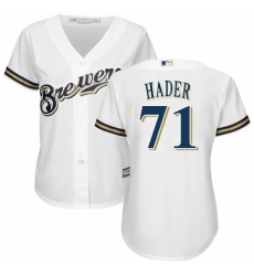 Women's Majestic Milwaukee Brewers #71 Josh Hader Replica Navy Blue Alternate Cool Base MLB Jersey