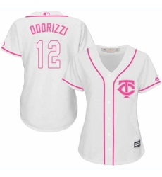 Women's Majestic Minnesota Twins #12 Jake Odorizzi Authentic White Fashion Cool Base MLB Jersey