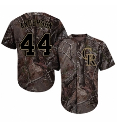 Men's Majestic Colorado Rockies #44 Tyler Anderson Authentic Camo Realtree Collection Flex Base MLB Jersey