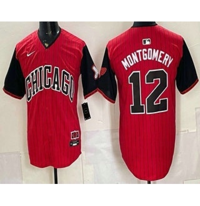 Men's Chicago White Sox #12 Colson Montgomery Red 2025 City Connect Limited Stitched Jersey