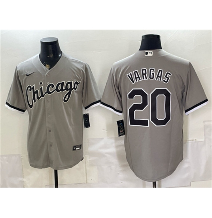 Men's Chicago White Sox #20 Miguel Vargas Gray Stitched Baseball Jersey