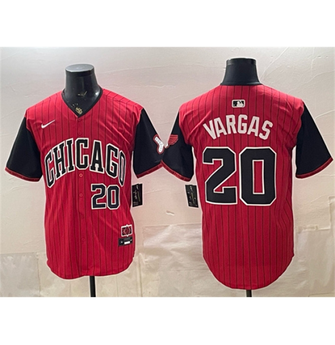 Men's Chicago White Sox #20 Miguel Vargas Red Black 2025 City Connect Limited Stitched Baseball Jersey