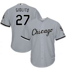 Youth Majestic Chicago White Sox #27 Lucas Giolito Replica Grey Road Cool Base MLB Jersey