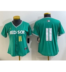Youth Boston Red Sox #11 Rafael Devers Green 2025 City Connect Limited Stitched Baseball Jersey