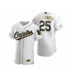 Men's Baltimore Orioles #25 Anthony Santander Nike White Authentic Golden Edition Jersey
