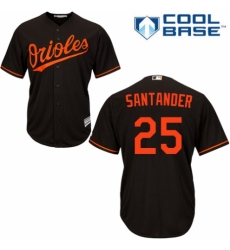 Men's Majestic Baltimore Orioles #25 Anthony Santander Replica Black Alternate Cool Base MLB Jersey