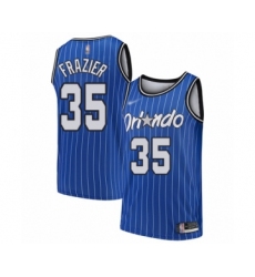 Men's Orlando Magic #35 Melvin Frazier Authentic Blue Hardwood Classics Basketball Jersey