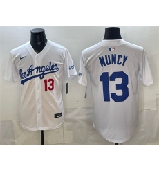 Men's Los Angeles Dodgers #13 Max Muncy White Alternate Stadium Stitched Baseball Jersey