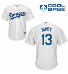 Men's Majestic Los Angeles Dodgers #13 Max Muncy Replica White Home Cool Base MLB Jersey
