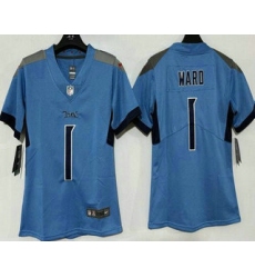 Women's Tennessee Titans #1 Cameron Ward Limited Blue Vapor Jersey