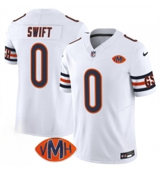 Men's Chicago Bears #0 D'Andre Swift White 2025 F.U.S.E. With VMH Vapor Untouchable Limited Football Stitched Jersey