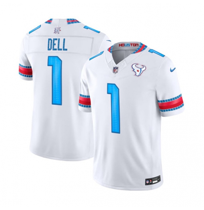 Men's Houston Texans #1 Tank Dell White 2026 F.U.S.E. Rivalries Collection Limited Football Stitched Jersey