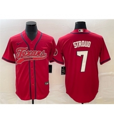 Men's Houston Texans #7 CJ Stroud Red Cool Base Stitched Baseball Jersey