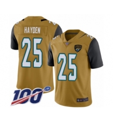 Men's Jacksonville Jaguars #25 D.J. Hayden Limited Gold Rush Vapor Untouchable 100th Season Football Jersey
