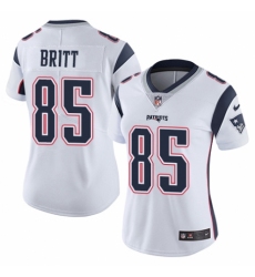 Women's Nike New England Patriots #85 Kenny Britt White Vapor Untouchable Limited Player NFL Jersey