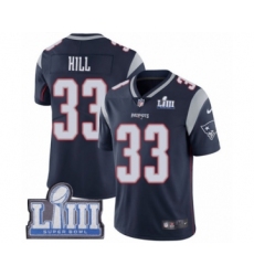 Men's Nike New England Patriots #33 Jeremy Hill Navy Blue Team Color Vapor Untouchable Limited Player Super Bowl LIII Bound NFL Jersey