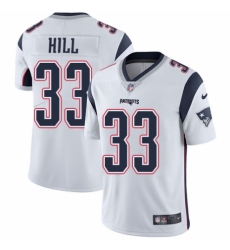 Men's Nike New England Patriots #33 Jeremy Hill White Vapor Untouchable Limited Player NFL Jersey