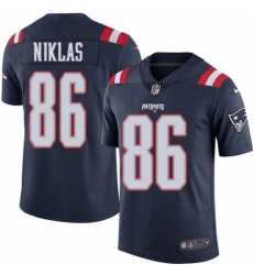 Youth Nike New England Patriots #86 Troy Niklas Limited Navy Blue Rush Vapor Untouchable NFL Jersey