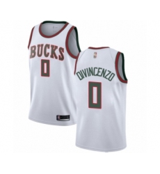 Youth Milwaukee Bucks #0 Donte DiVincenzo Authentic White Fashion Hardwood Classics Basketball Jersey