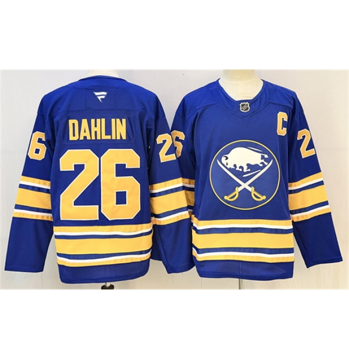 Men's Buffalo Sabres #26 Rasmus Dahlin Blue 2024-25 With C Stitched Jersey
