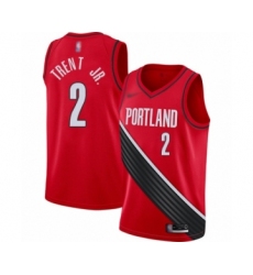 Men's Portland Trail Blazers #2 Gary Trent Jr. Authentic Red Finished Basketball Jersey - Statement Edition