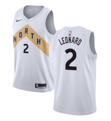 Youth Nike Toronto Raptors #2 Kawhi Leonard Swingman White NBA Jersey - City Edition