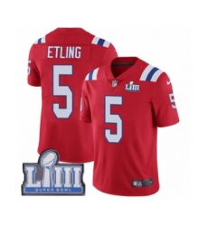 Youth Nike New England Patriots #5 Danny Etling Red Alternate Vapor Untouchable Limited Player Super Bowl LIII Bound NFL Jersey