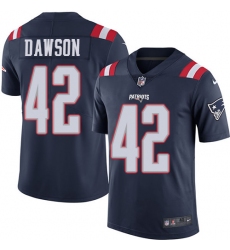 Men's Nike New England Patriots #42 Duke Dawson Limited Navy Blue Rush Vapor Untouchable NFL Jersey
