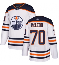Men's Adidas Edmonton Oilers #70 Ryan McLeod Authentic White Away NHL Jersey