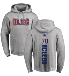 NHL Adidas Edmonton Oilers #70 Ryan McLeod Ash Backer Pullover Hoodie