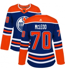 Women's Adidas Edmonton Oilers #70 Ryan McLeod Authentic Royal Blue Alternate NHL Jersey