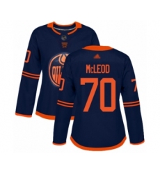 Women's Edmonton Oilers #70 Ryan McLeod Authentic Navy Blue Alternate Hockey Jersey