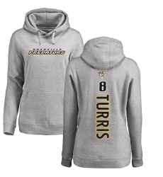 NHL Women's Adidas Nashville Predators #8 Kyle Turris Ash Backer Pullover Hoodie