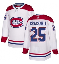 Men's Adidas Montreal Canadiens #25 Adam Cracknell Authentic White Away NHL Jersey