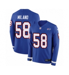 Youth Nike Buffalo Bills #58 Matt Milano Limited Royal Blue Therma Long Sleeve NFL Jersey